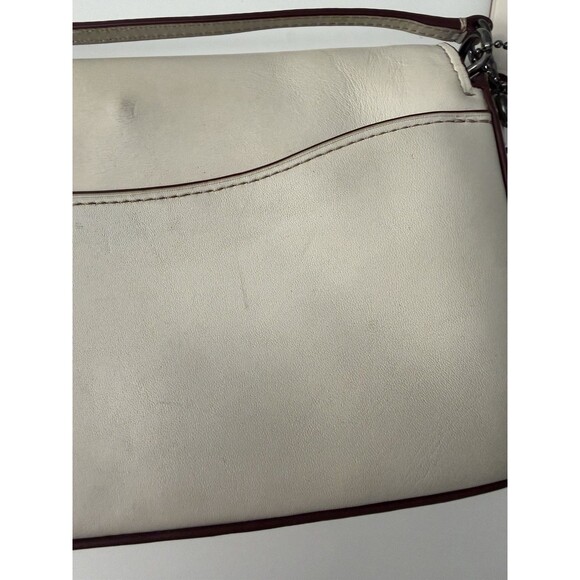 COACH Dinky Genuine Beige Leather Crossbody Bag DK-20215 Kiss Lock Purse NICE - Picture 16 of 16